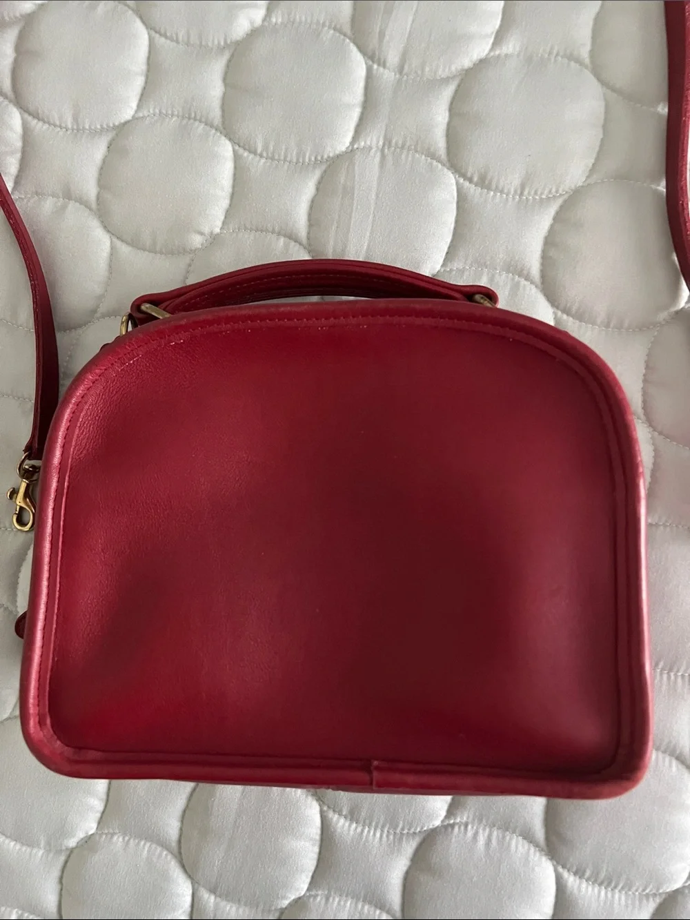 Coach Red Leather Crossbody Bag with Gold Hardware - vintage piece